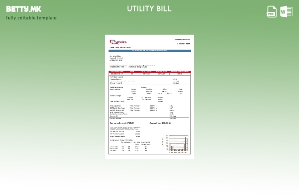 Модерен стил шаблон за сметки за електрична енергија на Катарската компанија за