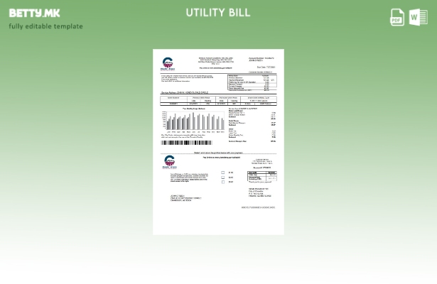 Модерен стил шаблон за сметки за комунални услуги во САД Аризона Чендлер