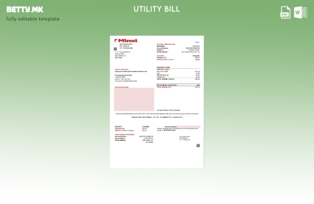 Модерен стил шаблон за сметки за комунални услуги во САД Тексас Минол