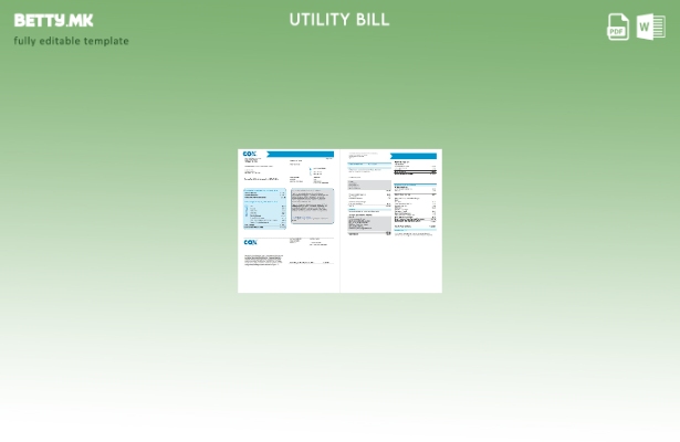 Модерен стил шаблон за сметки за комунални услуги на САД Кокс