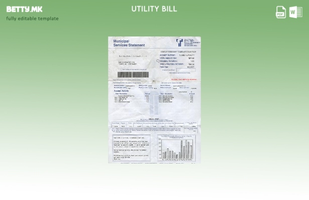 Модерен стил шаблон страници за сметки за комунални услуги за вода во САД Аризон