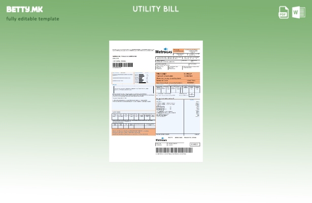 Модерен стил Argentina Metrogas шаблон за комунални сметки