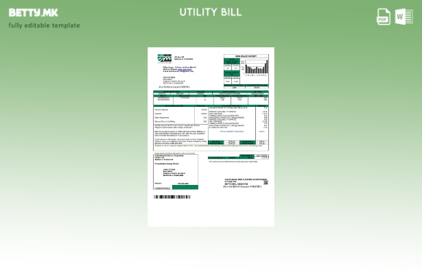Модерен стил USA Coles – Шаблон за комунални сметки Moultrie