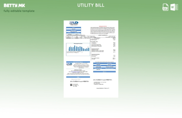 Модерен стил USA Fallbrook шаблон за сметки за јавни комунални услуги