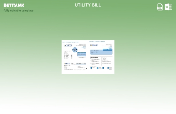 Модерен стил USA Georgia Jackson EMC шаблон за комунални сметки во Word и PDF фо