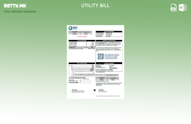Модерен стил USA TXU за енергетска сметка за комунална верзија на шаблон за ве 5