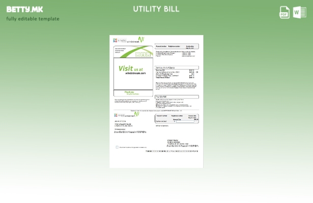 Модерен стил USA Windstream Holdings, Inc. Шаблон за збор за сметки за комунални