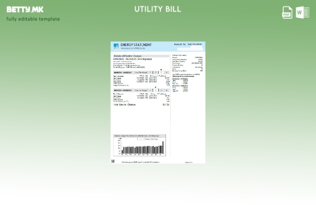Модерен стил, страници за сметки за комунални услуги на САД PG&E, шаблон за трет