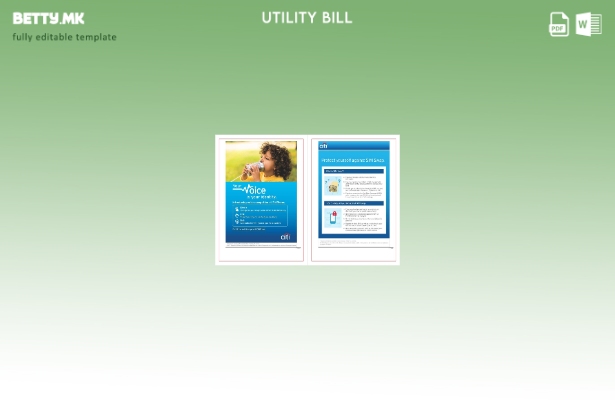 Модерен стил, страници со зборови, шаблон за сметки за комунални услуги на Инд 2