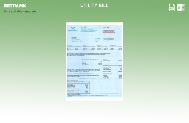 Модерен стил, шаблон за збор за даночна сметка во Канада Мисисага