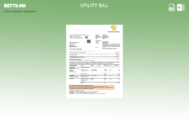 Модерен стил, шаблон за збор за комунални сметки за телевизиска кабина на Герман