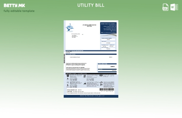 Модерен стил, шаблон за збор за сметки за комунални услуги во Австралија Нов Јуж