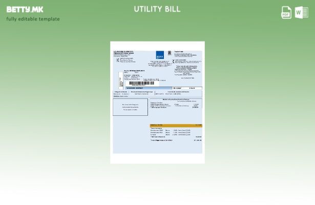 Модерен стил, шаблон за збор за сметки за комунални услуги во Аргентина