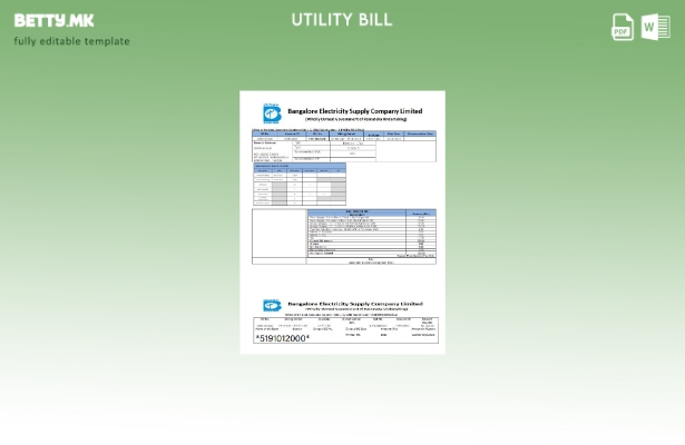 Модерен стил, шаблон за збор за сметки за комунални услуги во Индија Беском