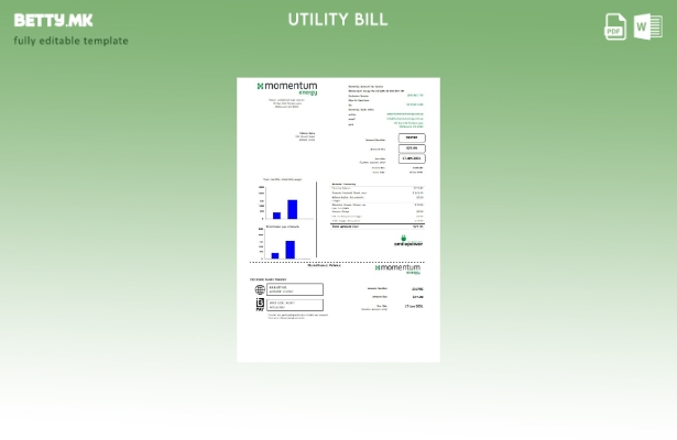 Модерен стил, шаблон за збор за сметки за комунални услуги на Австралија Momentu