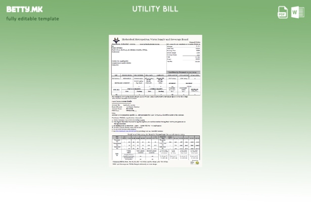 Модерен стил, шаблон за комунални сметки за комунални услуги во Индија Хајдераба