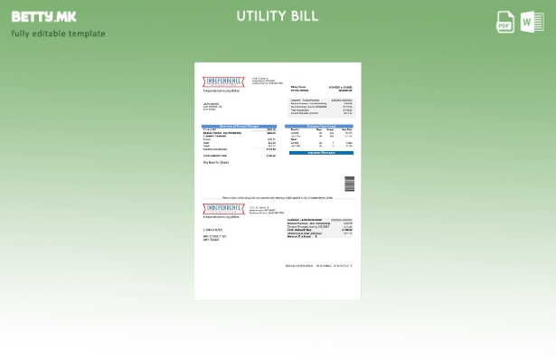 Модерен стил, шаблон за комунални сметки за комунални услуги на САД Missouri Ind
