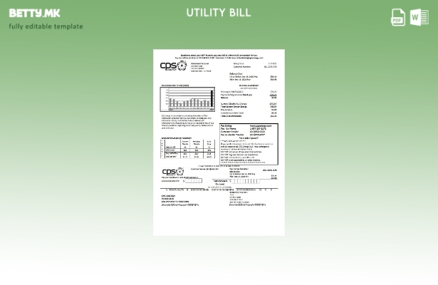 Модерен стил, шаблон за сметки за комунални услуги во САД Тексас CPS