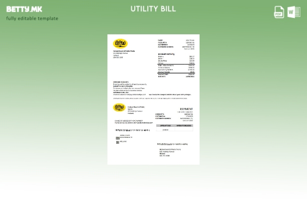 Модерен стил, шаблон за сметки за комунални услуги на Холандија BPW