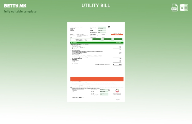 Шаблон за верзија на сметки за комунални услуги во модерен стил на UAE Abu Dhabi