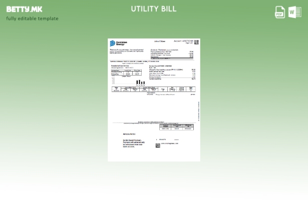 Шаблон за верзија на сметки за комунални услуги во модерен стил на USA Dominio 1