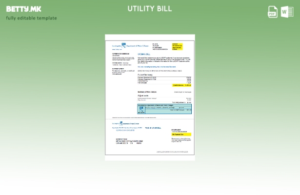 Шаблон за верзија на сметки за комунални услуги во модерен стил USA LA DWP