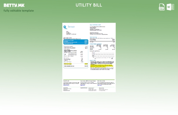 Шаблон за верзија на сметки за комунални услуги на САД FPL во модерен стил
