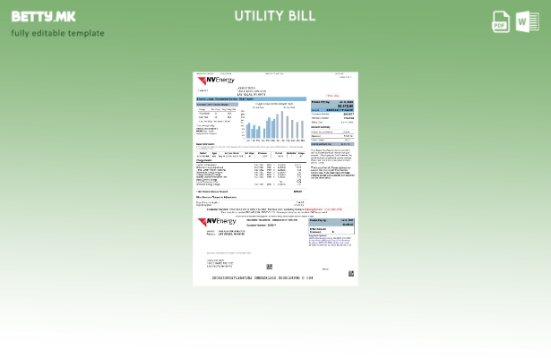 Шаблон за верзија на сметки за комунални услуги на САД NV Energy во модерен стил