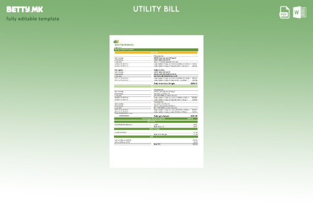Шаблон за комунални сметки (страници) во модерен стил на САД ScottishPower 1