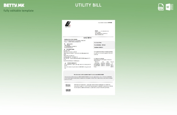 Шаблон за комунални сметки во модерен стил Италија Linea Italia