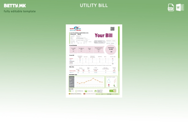 Шаблон за комунални сметки во модерен стил Катар Кахра Маа