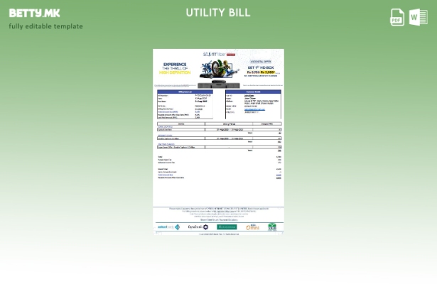 Шаблон за комунални сметки во модерен стил Пакистан StormFiber