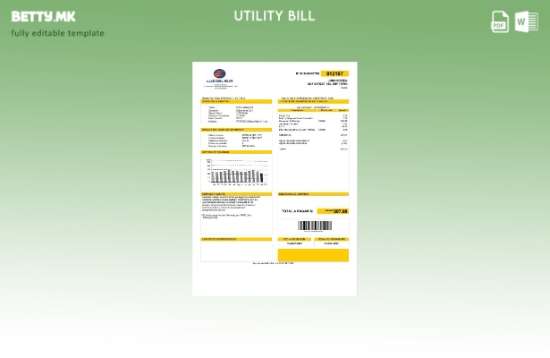Шаблон за комунални сметки во модерен стил Перу Луз де Сур