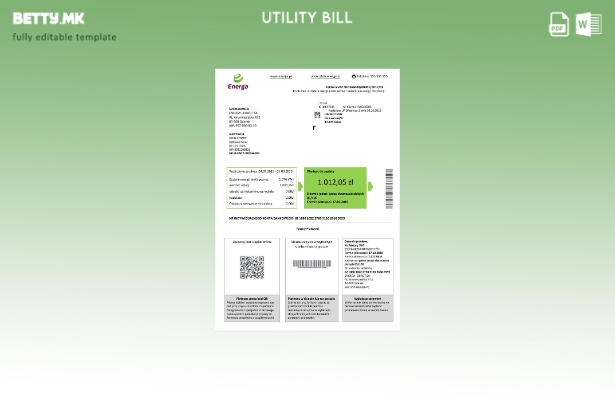 Шаблон за комунални сметки во модерен стил Полска Energa