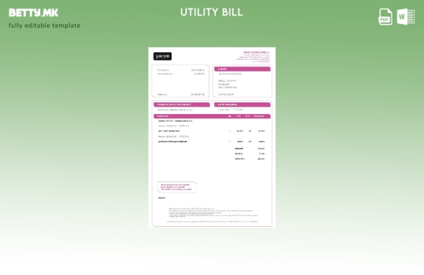 Шаблон за комунални сметки во модерен стил Шпанија Yacom