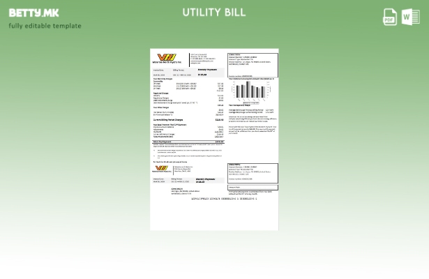Шаблон за комунални сметки во модерен стил на САД Невада Ватерло Северна Хидро