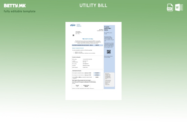 Шаблон за комунални сметки во модерен стил на САД Онтарио MPAC