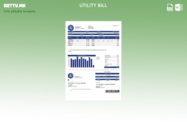 Шаблон за комунални сметки во модерен стил на САД Тексас Сити на шеќерна земја