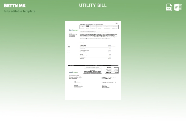 Шаблон за комунални сметки во модерен стил на САД Texas Gexa Energy