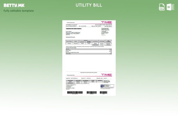 Шаблон за комунални сметки во модерен стил на Malaysia Time