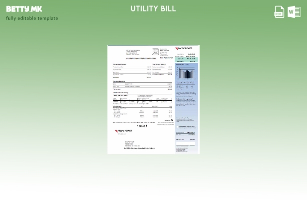 Шаблон за комунални сметки во модерен стил на USA Pacific Power