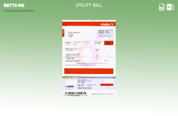 Шаблон за комунални сметки во модерен стил Ireland Meteor