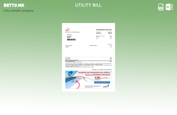 Шаблон за комунални сметки во модерен стил Lithuania Teo