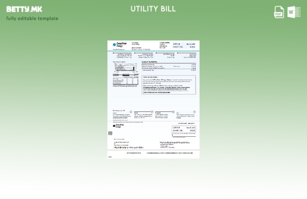 Шаблон за комунални сметки во модерен стил USA Center Point Energy