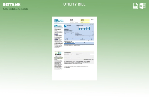 Шаблон за комунални сметки во модерен стил USA LA DWP