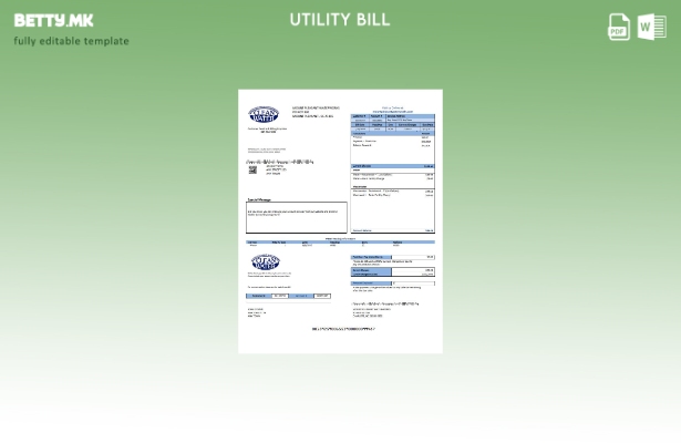 Шаблон за комунални сметки за чиста вода во модерен стил на САД