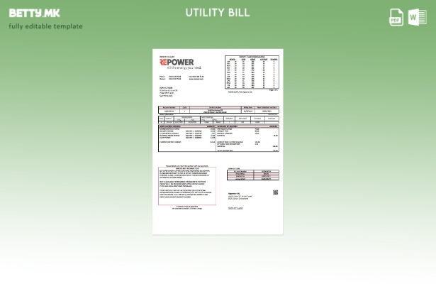 Шаблон за комунални сметки Switzerland Repower AG во модерен стил