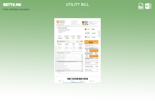 Шаблон за сметки за комунални услуги во модерен стил Индија Торент