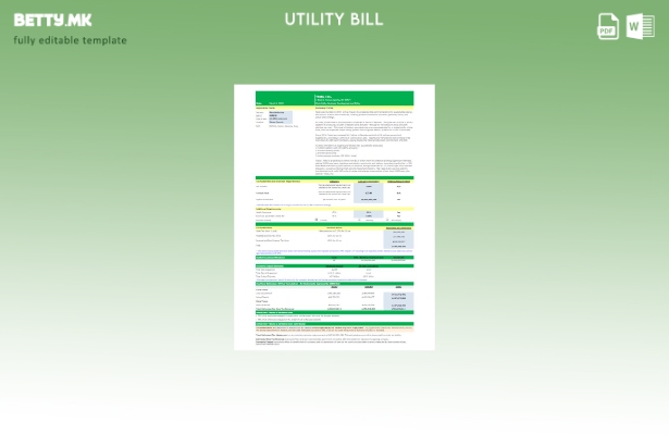 Шаблон за сметки за комунални услуги на САД Тесла во модерен стил