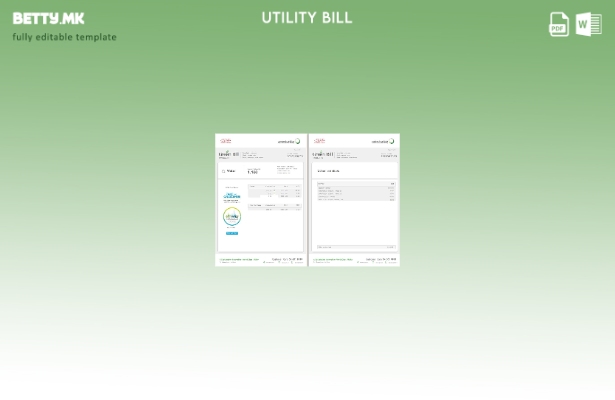 Шаблон за сметки за комунални услуги на УАЕ Дубаи за електрична енергија и вода